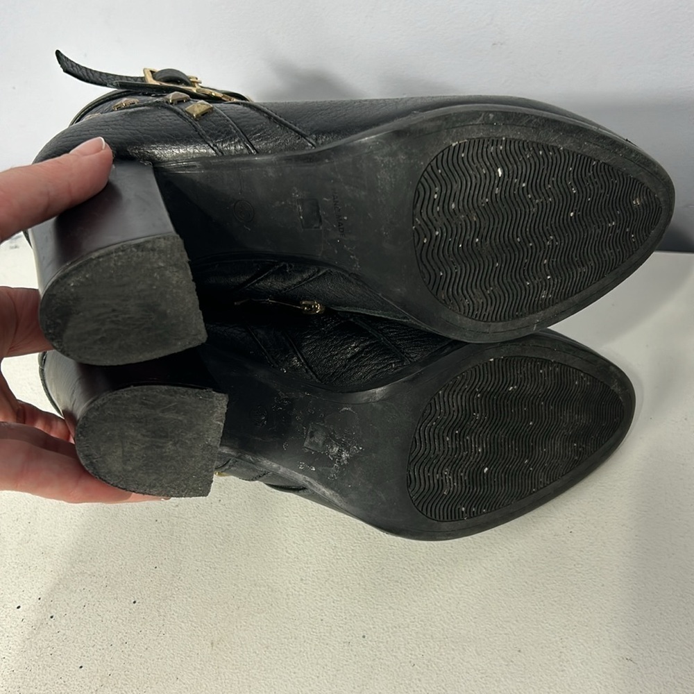 Jay & Dee Black Leather Boots Size 8.5 - Picture 8 of 11